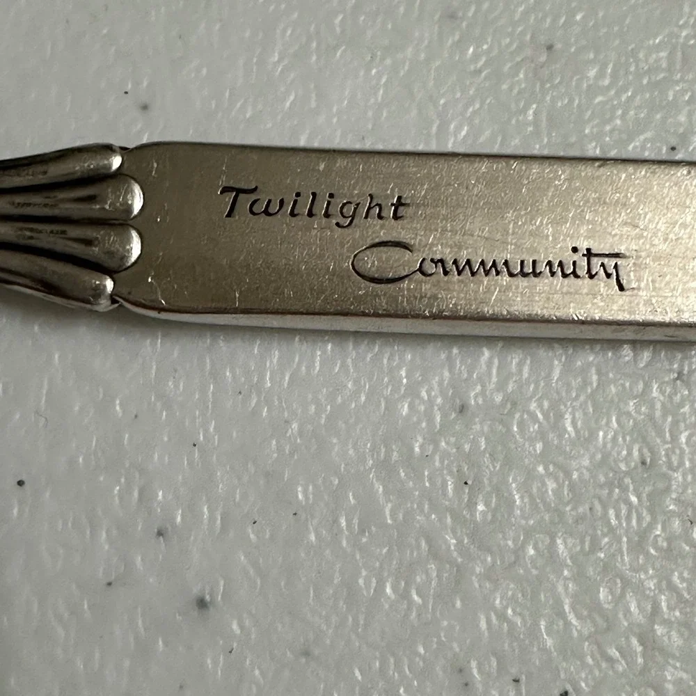 7 Oneida Community Twilight Fruit Spoons Lot MCM Silver Plate Flatware Vintage